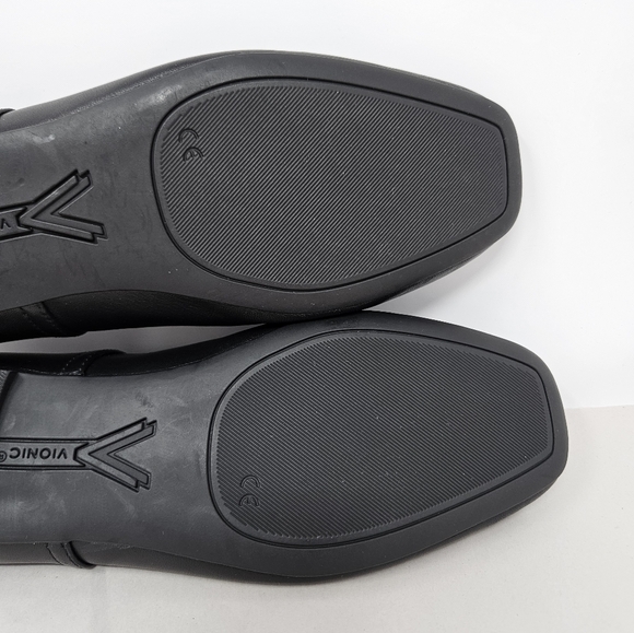 Vionic Orinda Flats Womens Sz 7.5M Black Leather Square Toe Low Heel Vio-motion - Picture 9 of 10